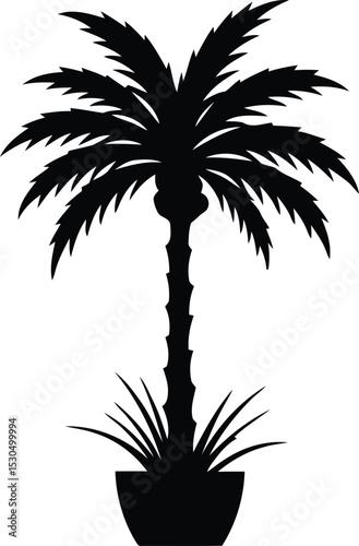 urban palm tree silhouette modern architectural style tropical design