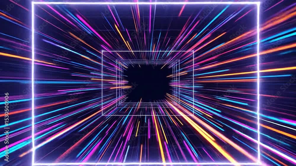 RGB shift frame tearing over digital mesh grid in high-speed glitch motion