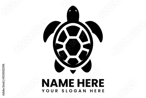 Detailed sea turtle silhouette vector logo with ornate shell patterns representing ocean conservation efforts