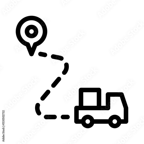 shipping route line icon