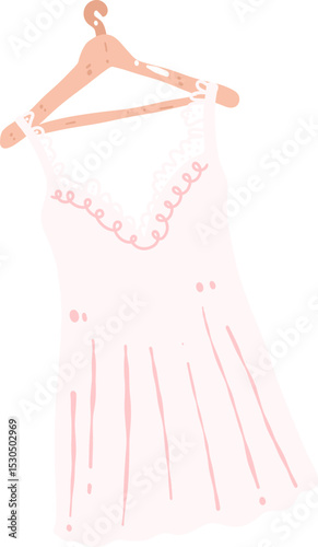 pink dress on hangers