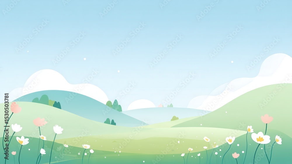 Fototapeta premium Gentle Spring Meadow Landscape
