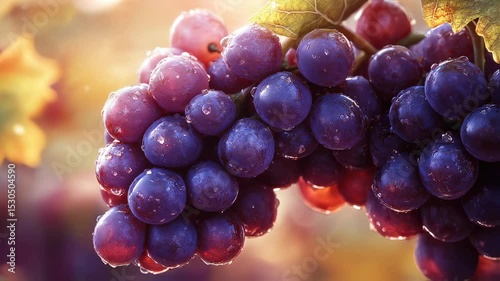 Wallpaper Mural Juicy Ripe Grapes on the Vine: A Close-Up Look at Vineyard Harvest Season Torontodigital.ca