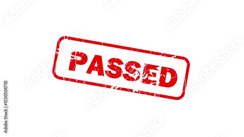 Passed stamp animation white background