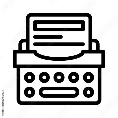 typewriter line icon