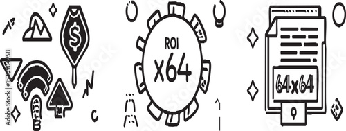  Financial Performance and Business Analytics Line Icons