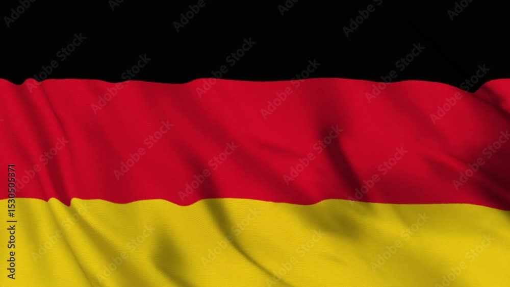Realistic German Flag Flying Video Animation, Waving German Flag with Berlin Skyline