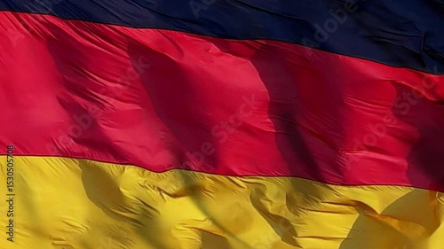 Waving German Flag Animation Effects, Realistic Fabric Texture Germany Flag Animation