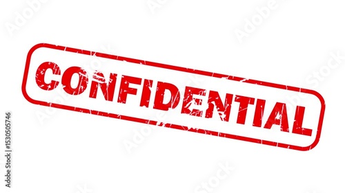 Confidential stamp animation red color 
