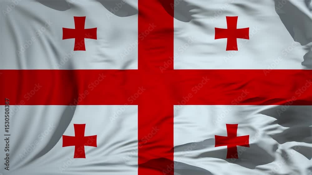 Georgia flag waving in the wind Animation
