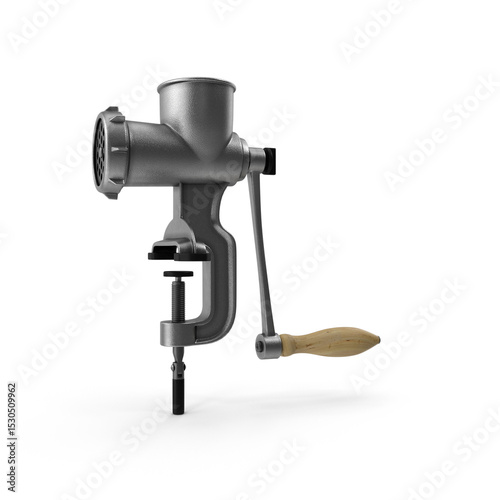 Meat grinder machine isolated on transparent background photo