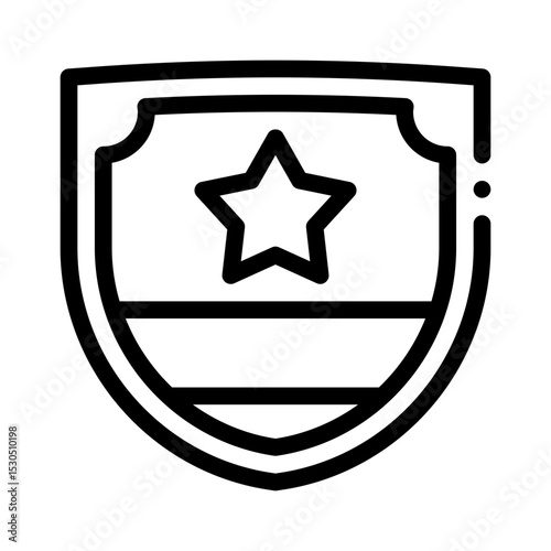 police badge line icon