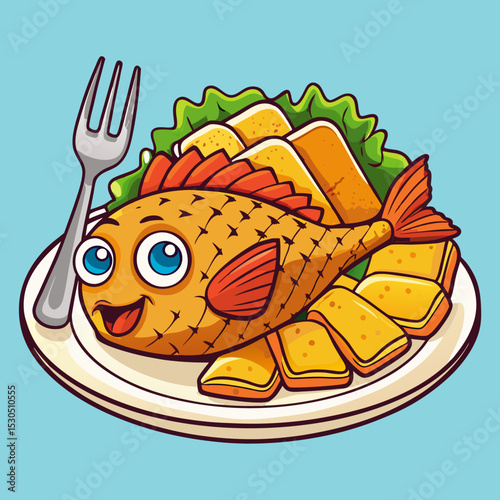 fish fry and vegetables