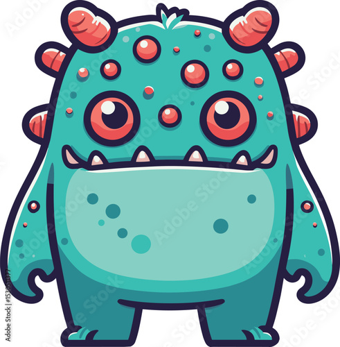 優しい顔のつぶつぶのモンスターのイラスト