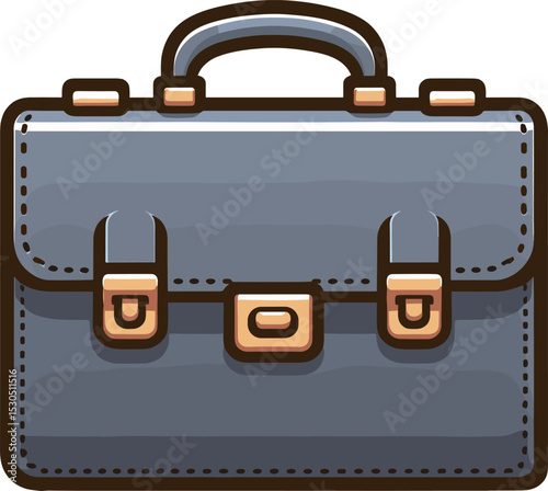 グレーのビジネスバッグのイラスト