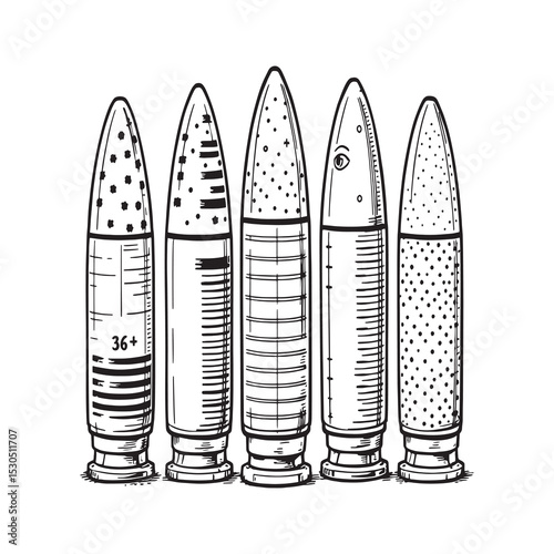 Bullet Icons Collection in Simple Line Art Style