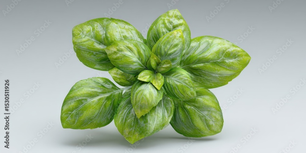 Obraz premium Fresh Basil Plant – Aromatic Herb for Culinary and Organic Cooking