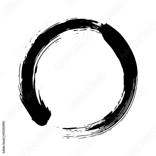筆で描かれた丸