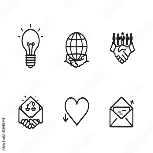 business ethics and sustainability line art design vector