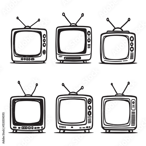 Cable TV box line art simple modern vector design
