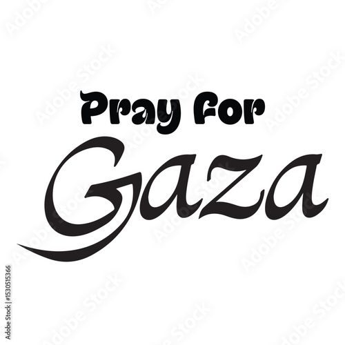 Pray For Gaza Stylized Script Typography
