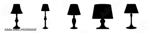 Collection of floor and table lamps silhouettes with unique and modern design