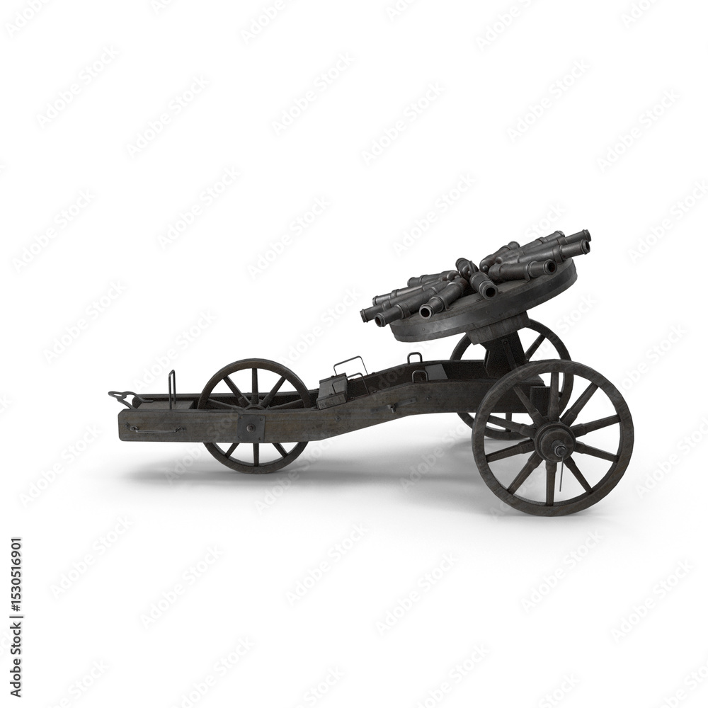 Fototapeta premium Medieval cannons isolated on transparent background