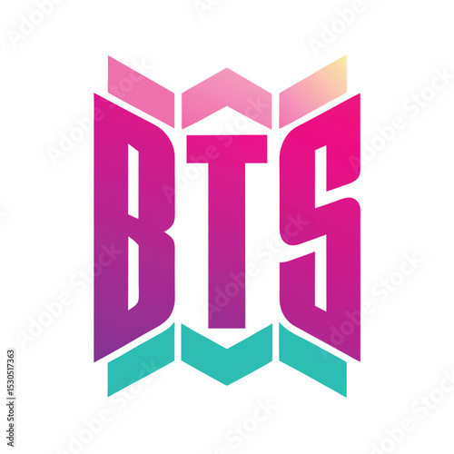 Logo BTS ,Bangtan Boys , new logo on white background. simple design for graphics, logos, websites, social media, UI, mobile apps, EPS10