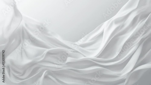 Subtle Abstract Visual: Ethereal White Fabric Motion with Gentle Light Effect