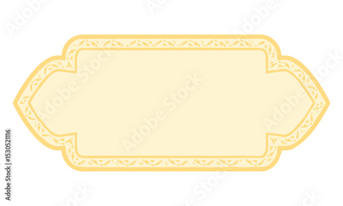 vector illustration of a golden Iranian Art Design Text Box Text Input Area Floral Vector Old Vintage Art 