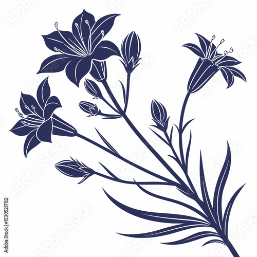 gentian with leaves