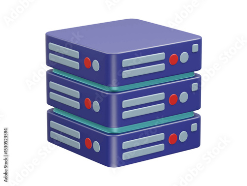 Database icon 3d rendering illustration 