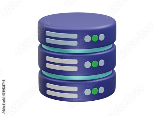 Database icon 3d rendering illustration 