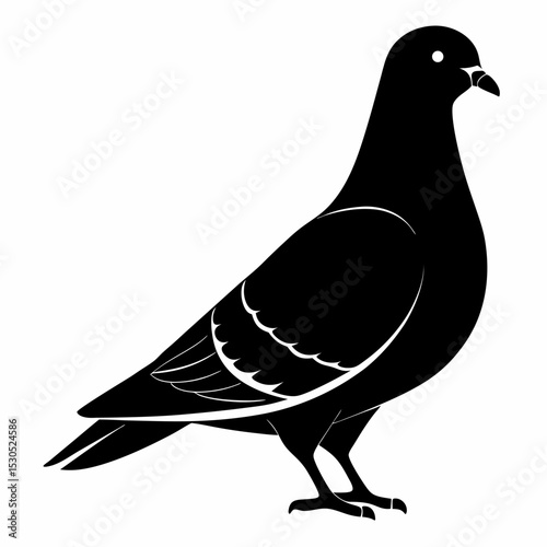 Simple pigeon silhouette design on a clean white background perfect for logos icons or graphic elements in various creative projects