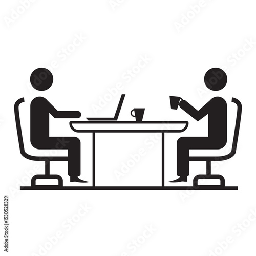 People meeting icon set business meetings presentation marketing temwork management finance table employee group company partnership