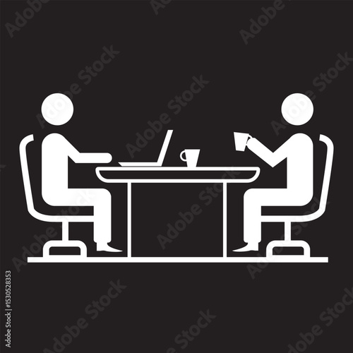 People meeting icon set business meetings presentation marketing temwork management finance table employee group company partnership