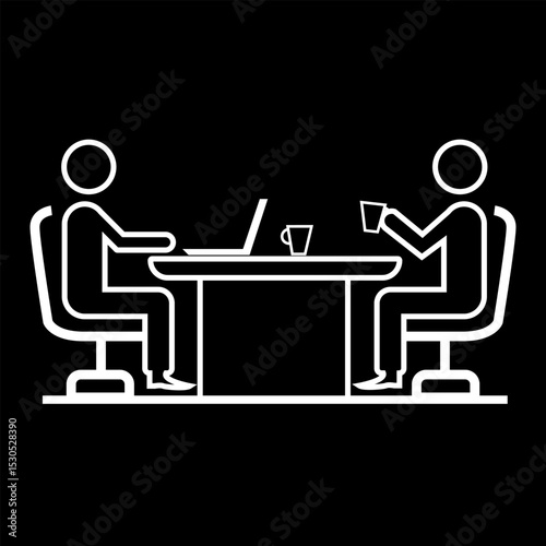 Business people icon collection featuring teamwork, leadership, communication, mentorship, HR management, innovation, skill development, and employee satisfaction.