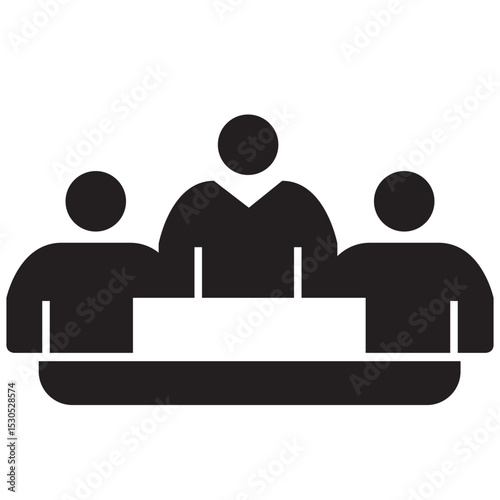 People meeting icon set business meetings presentation marketing temwork management finance table employee group company partnership