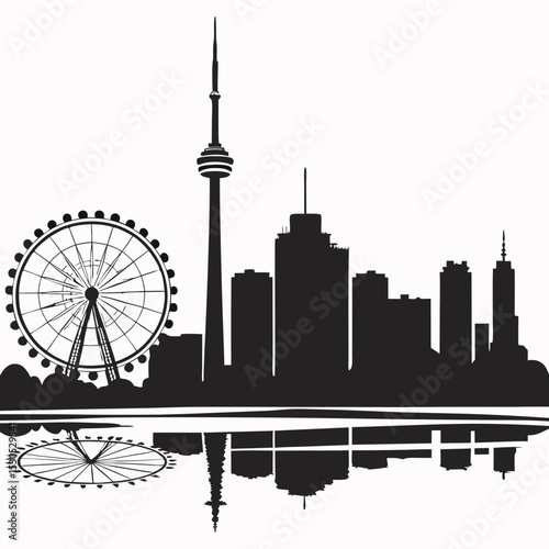 berlin skyline with reflection