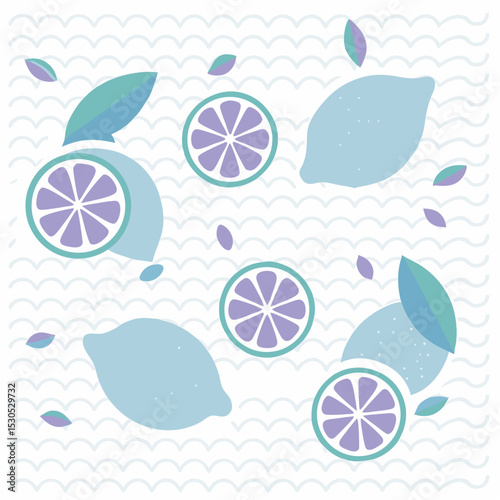 Fresh Yellow Lemons – Citrus Fruit Vector with Slices and Leaves Illustration