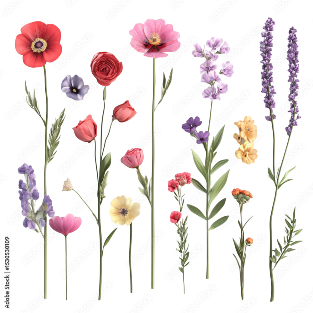 Obraz premium Vibrant floral display colorful blooms abstract background