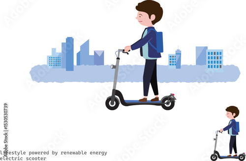 Going out on an electric scooter !：in the city