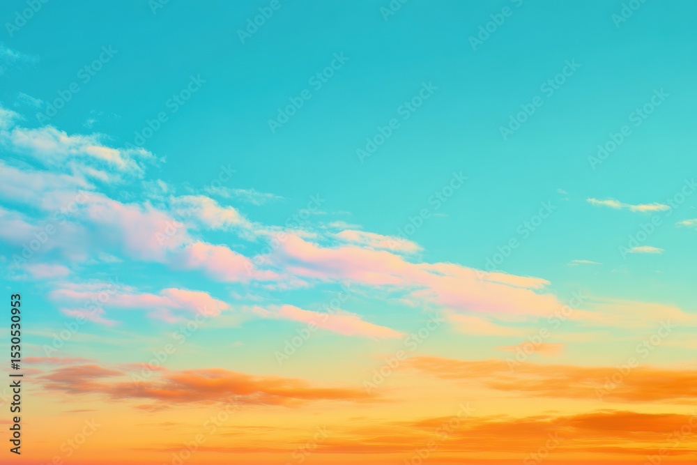 Obraz premium Vibrant sunset sky with pastel clouds