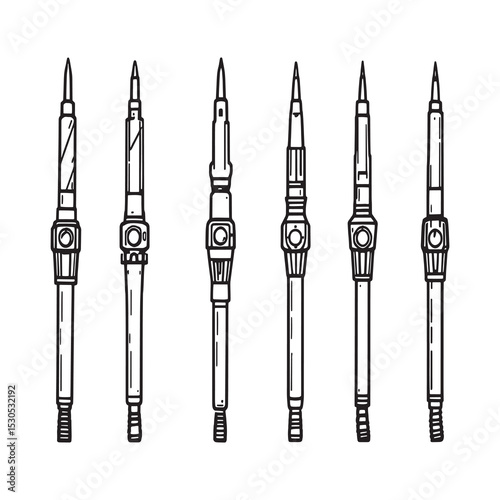 Current Limiter Soldering Iron Technical Line Art Vector Illustration