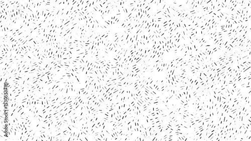 Seamless abstract vector pattern of short thick dashed black strokes chaotic dynamic texture background on transparent backdrop for digital art motion design energetic movement style.