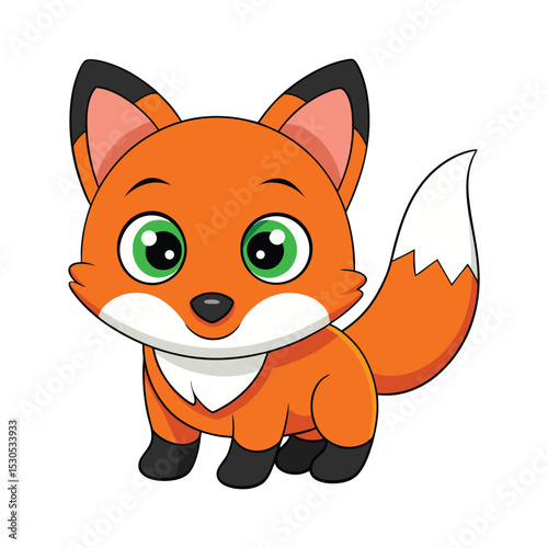 Cute orange fox character illustration with a bushy tail
