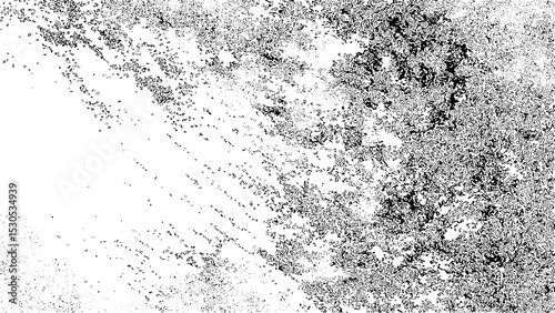 Vector organic noise pattern abstract topographic data distortion texture digital interference waves effect on transparent background black white visual style.