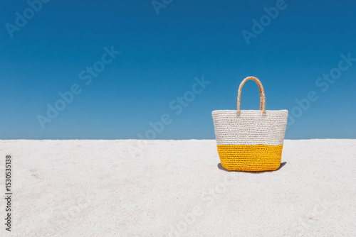 minimalist summer bag displayed prominently against ultrabright clean background