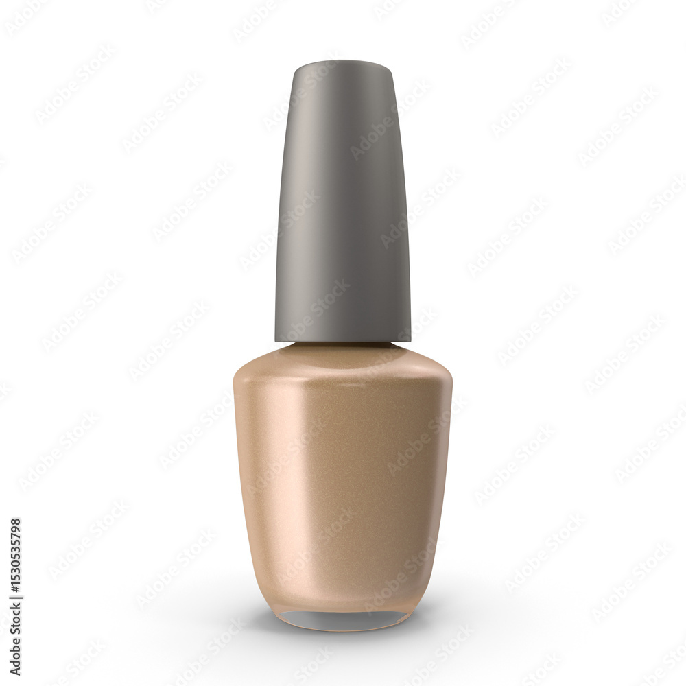 Beige Nail Polish Bottle isolated on transparent background Beige Nail Polish Bottle isolated on transparent background
