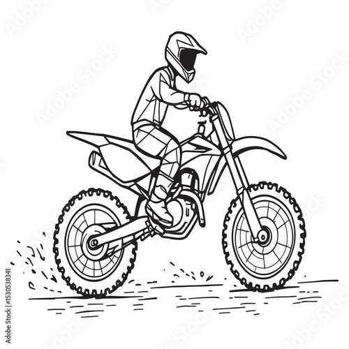 dirt bike vector line art simple design illustration